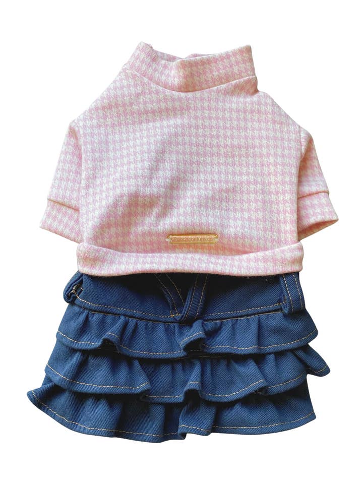Pink Cotton Skirt Set for wholesale by Pooch Couture Apparel