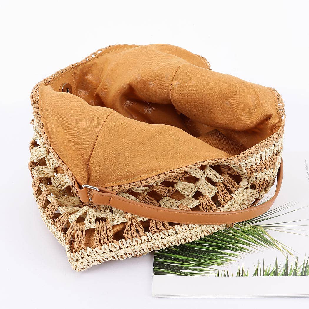 3AM BY H&D ACCESSORIES - Wholesale Beach Bag - Faux Straw Hobo Bag5