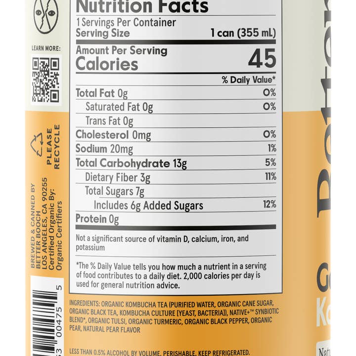 Better Booch - Wholesale Kombucha - Golden Pear (12oz Can - 12 Pack)1
