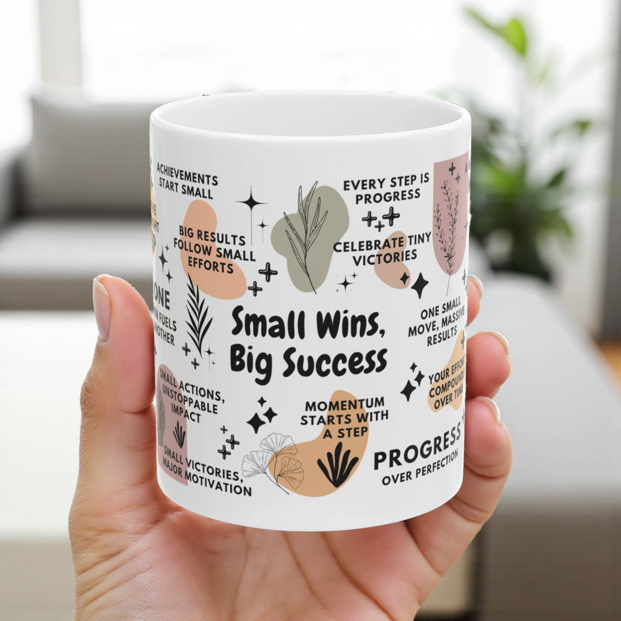 EMESLY - Wholesale Coffee Mug - Small Wins Big Success Motivational Coffee Mug; 11oz/15oz0