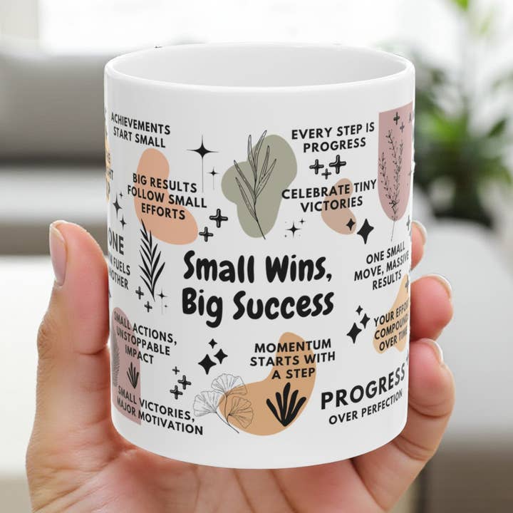 EMESLY - Wholesale Coffee Mug - Small Wins Big Success Motivational Coffee Mug; 11oz/15oz0