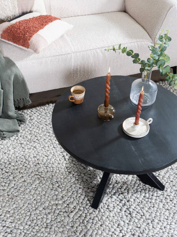 Home67 – Mesa de café por atacado – Mesa de centro Bob em madeira de manga preta1