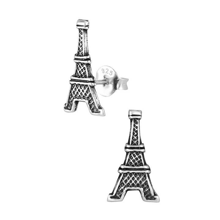 Vintage Pariser Eiffelturm-Ohrstecker aus Sterlingsilber für den Großhandel von Penny & Piper