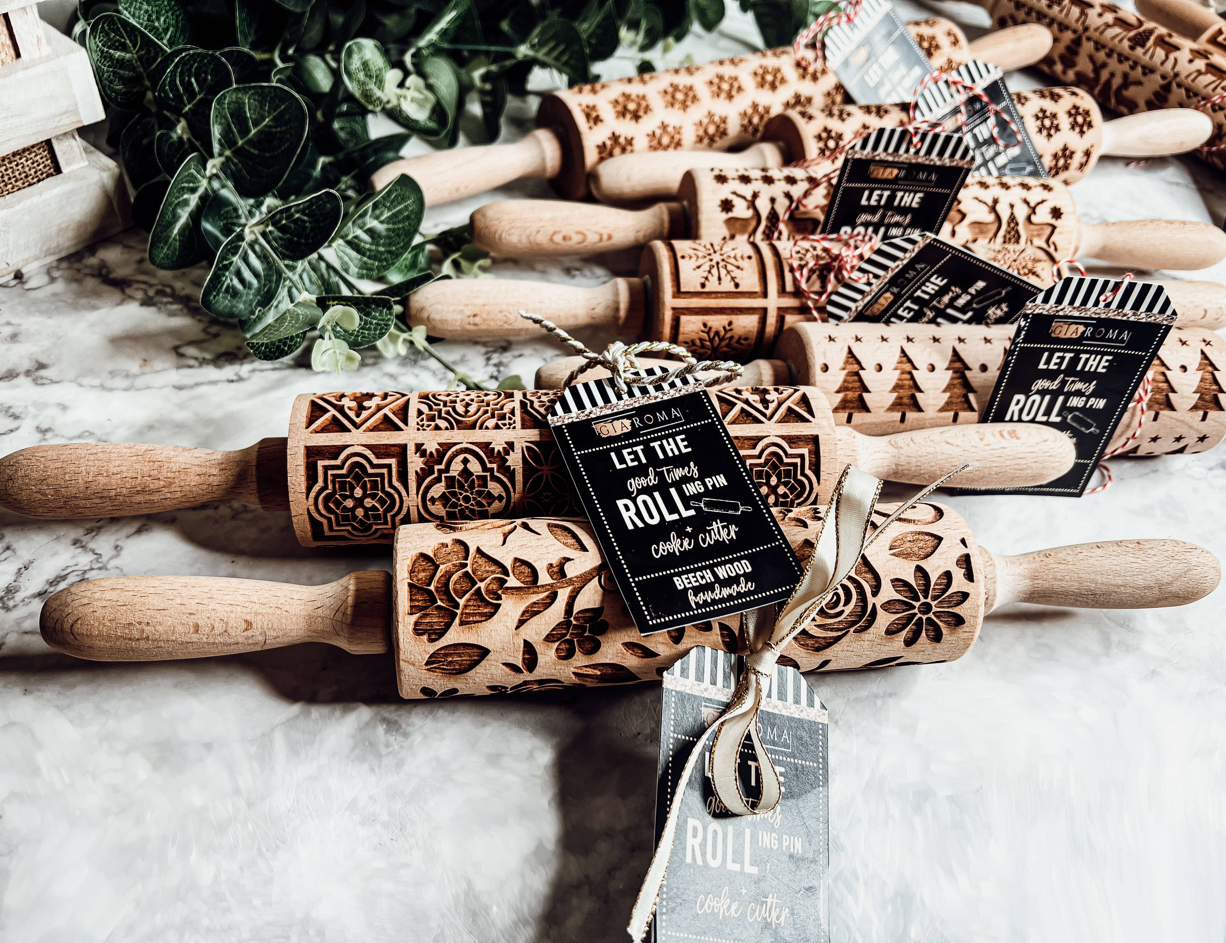 Gia Roma - Wholesale Rolling Pin - Christmas Baking Gift Set, Wooden Rolling Pins for Cookies35