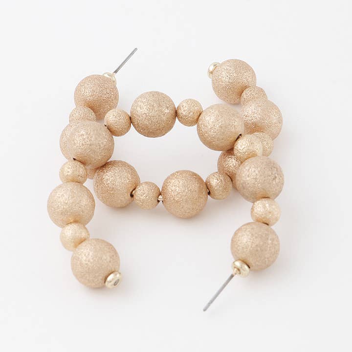 Glitter Beaded Hoop Earrings for wholesale by 3AM BY H&D ACCESSORIES