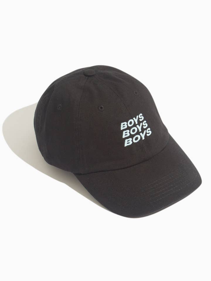 Boys Boys Boys Embroidered Black Baseball Hat for wholesale by Qweer