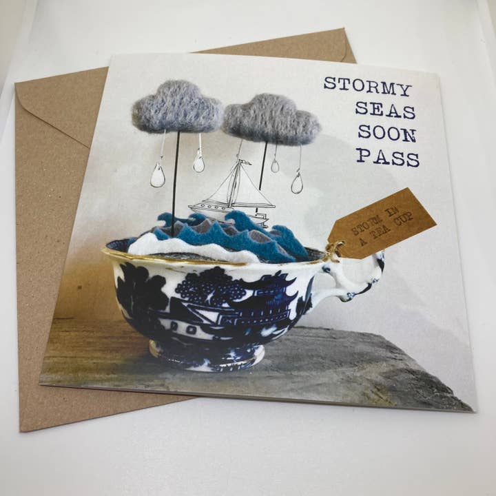 Biglietto di auguri «tempestosi mari presto passano» per la vendita all'ingrosso da parte di Quirk&Whimsy