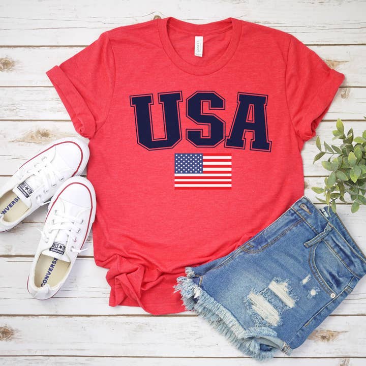 USA Flag Tee for wholesale by Patriotic Threads