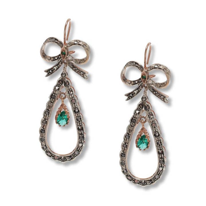 Reproduction of antique earrings in 925 silver and 9 Kt gold for wholesale by Gold Antique