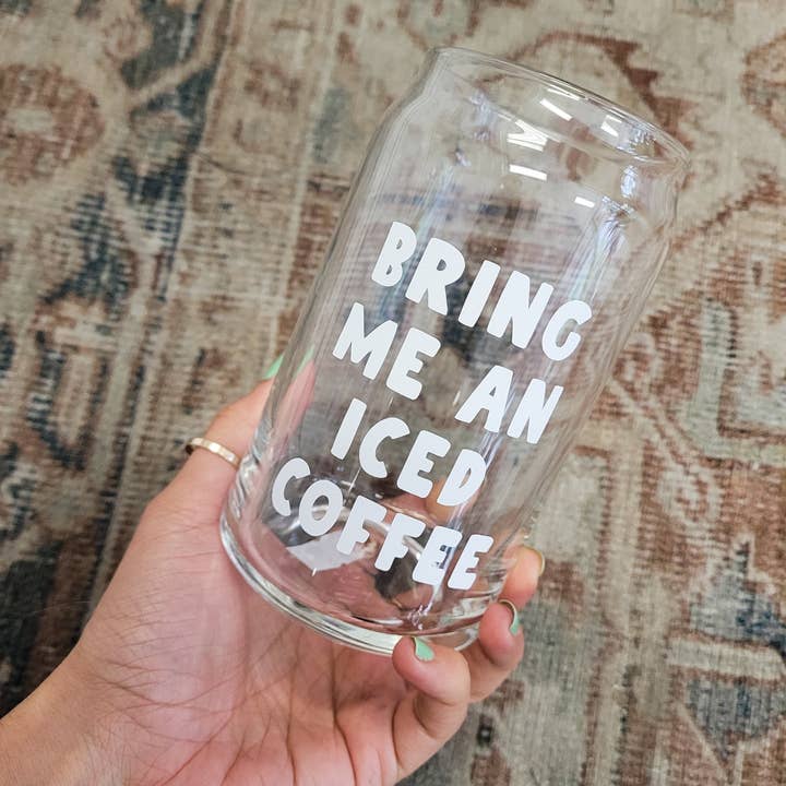 Bright Me Iced Coffee Tazza in vetro da 16 once per la vendita all'ingrosso da parte di SnaptureThis