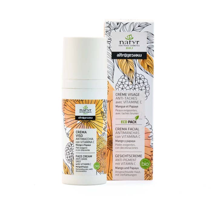Ansiktskräm mot mörka fläckar med mango och papaya, ekologisk, 50 ml för wholesale av Altromercato
