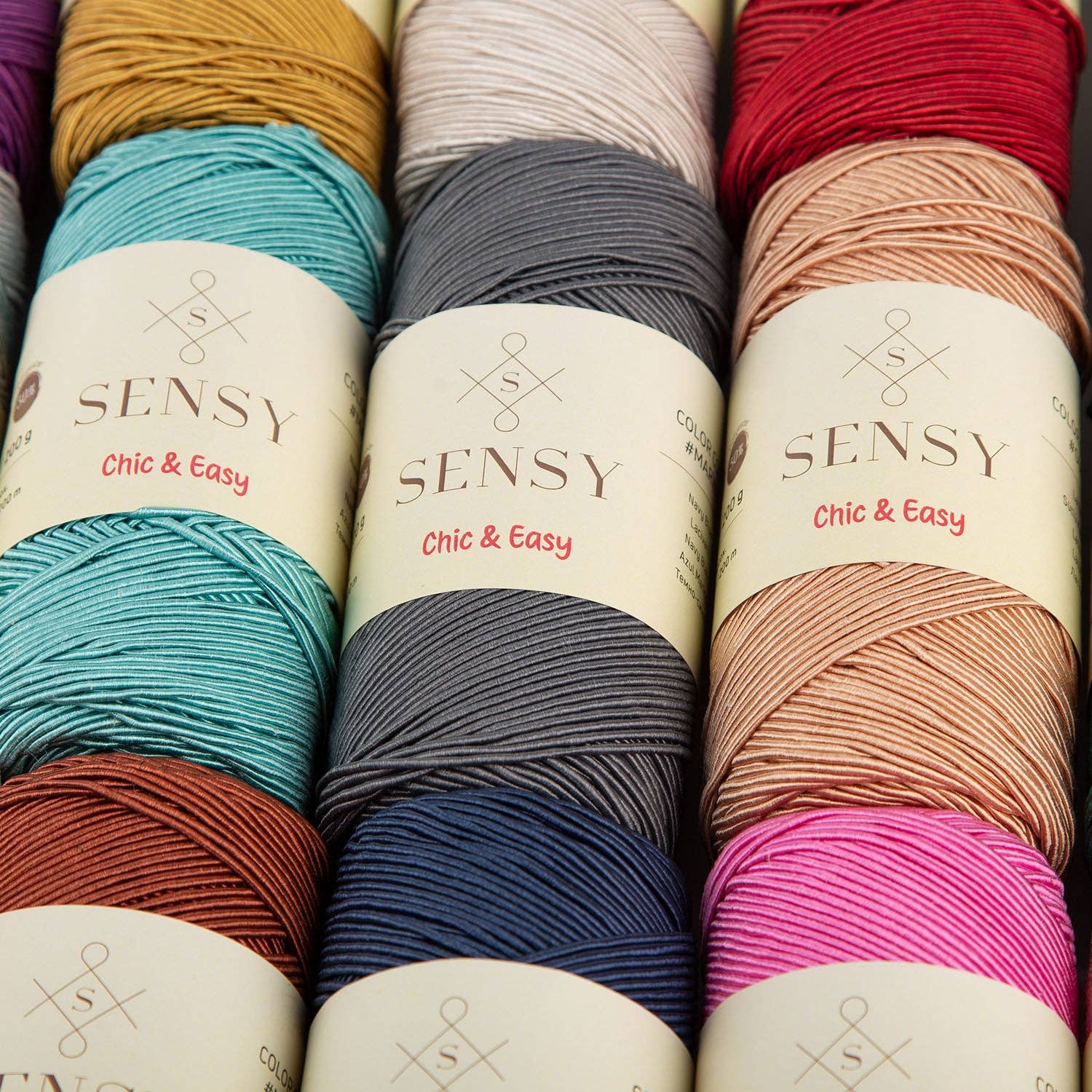 Sensy - Wholesale Yarn - Sensy Premium Chic & Easy 1.5mm 218 Yards 50% Cotton 50% Polyester Rope Crochet Bag Cord Crochet Thread30