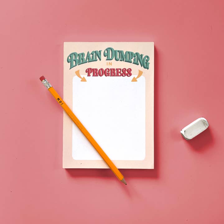 Brain Dumping in Progress Notepad for wholesale by By Amanda Fitz