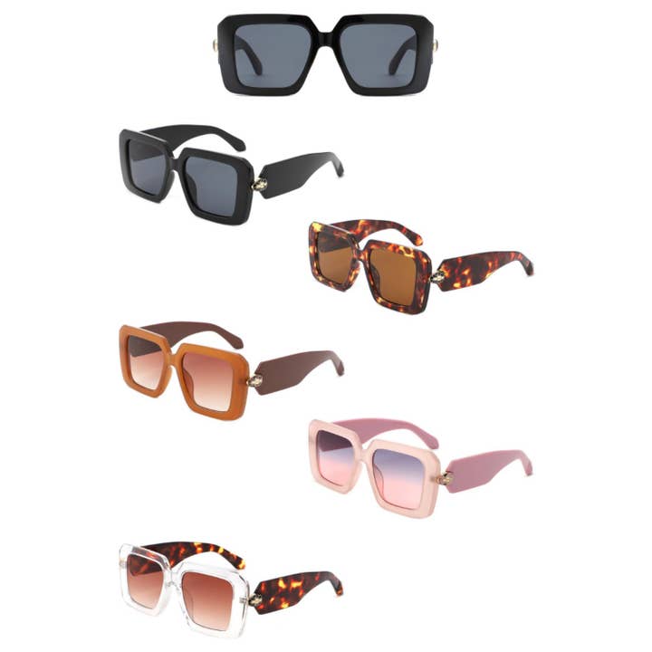Oversize Bold Square Vintage Inspired Sunglasses for wholesale by Cramilo Eyewear