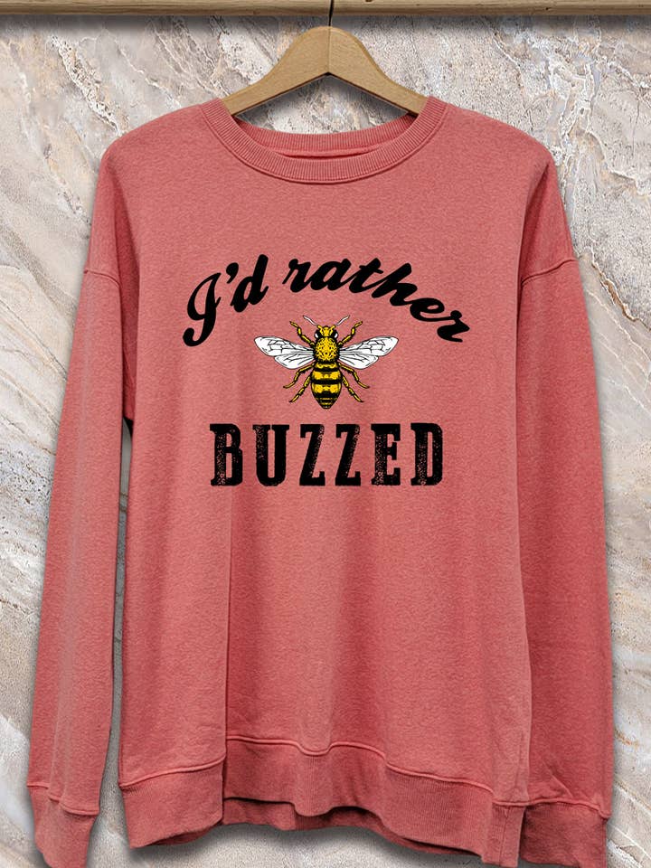 SPT-SS-221_I'd rather Buzzed - Sweatshirt for wholesale by SP Tops, Inc.