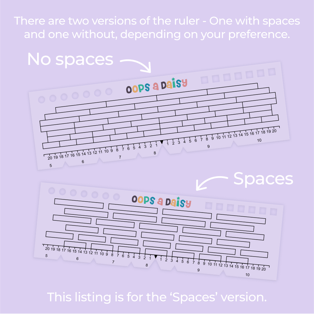 Oops a Daisy UK Ltd – wholesale Stencil/craft die – Universal Journal Grid Ruler - Spaces11