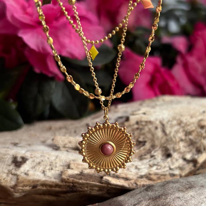 Ocean Ripples – wholesale Link & chain necklace – 18ct Gold Plated Double Chain Necklace 2