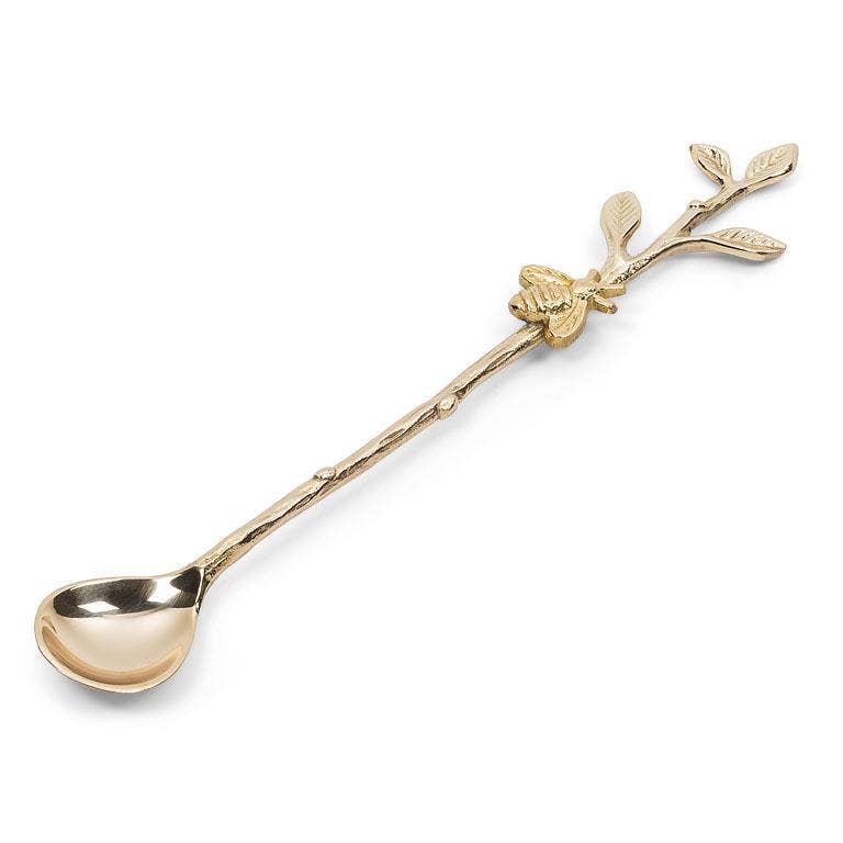 Abbott - Wholesale Kitchen Spoon - Long Spoon with Bee on Twig-Gold-8.5"L1