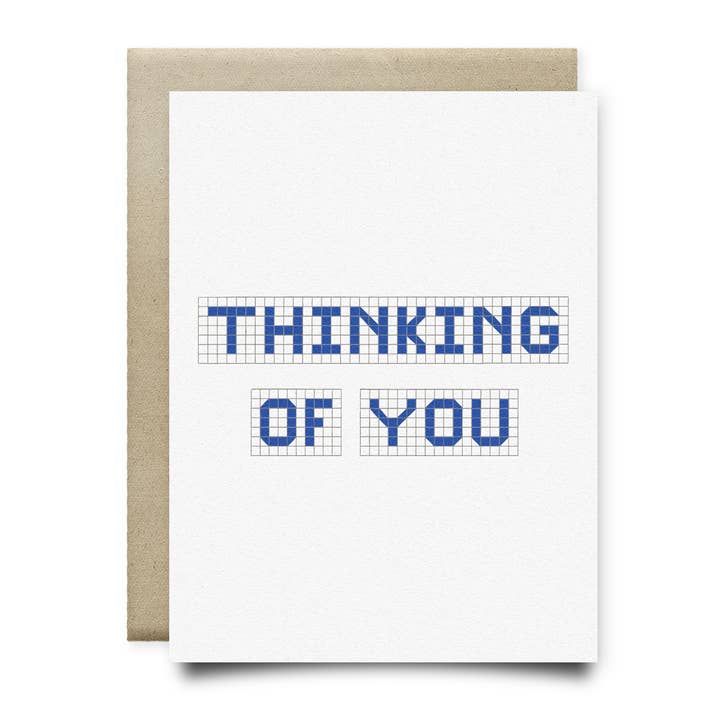 Thinking of You | Houston Blue Tile Greeting Card for wholesale by Anvil Cards