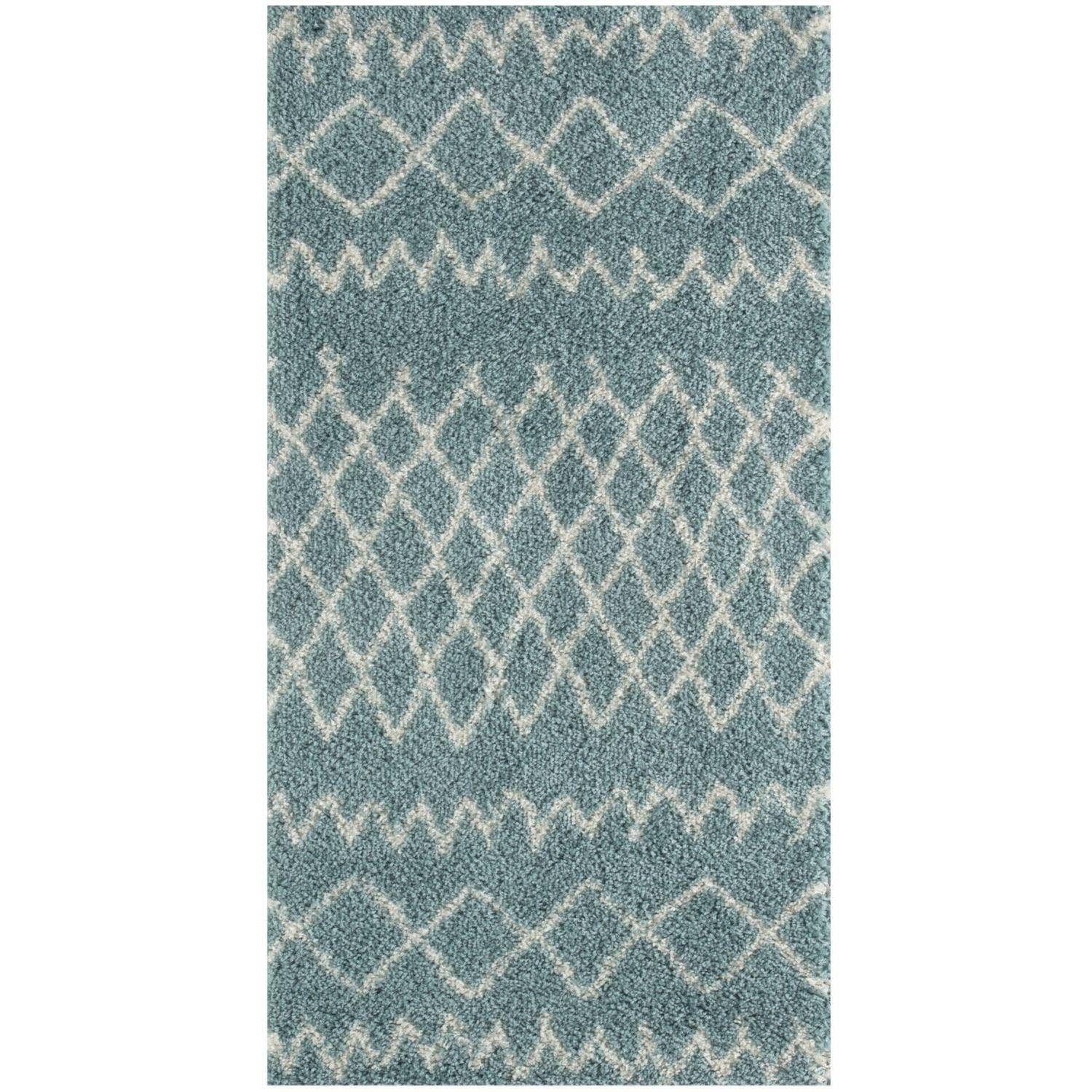 THE RUGS – wholesale Area rug – Moroccan Duck Egg Blue Shaggy Rug | 95010