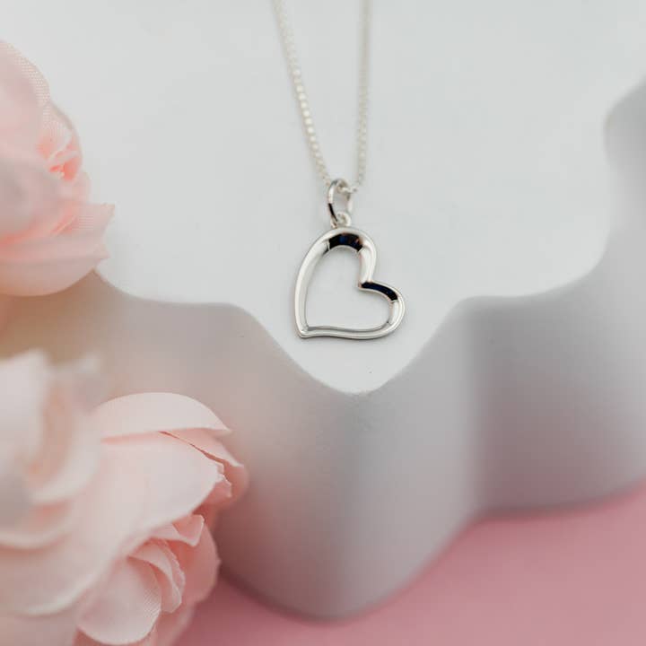 Sterling Silver Sassy Heart Necklace for Valentines Gift for wholesale by Cherished Moments