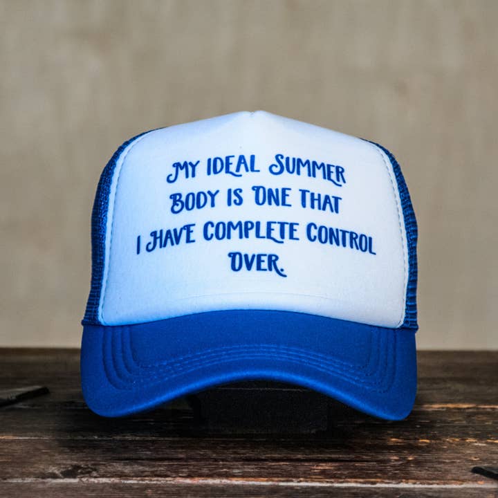 Casquette de camionneur | Imprimé à la main | Corps d'été | Bleu pour la vente par In Blue Handmade