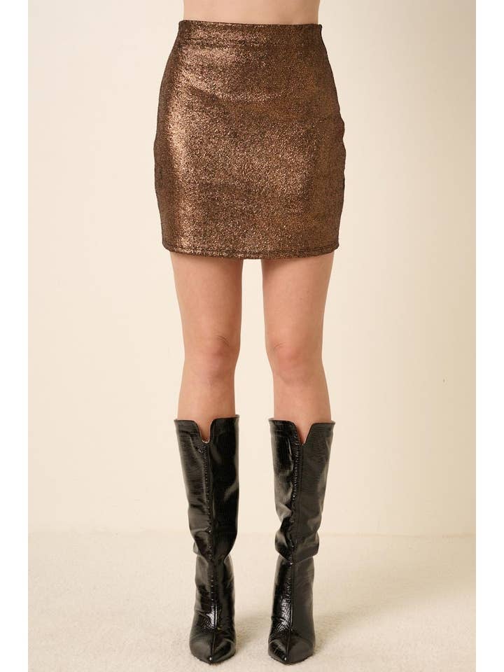 mittoshop - Wholesale Skirt - Women's - METALLIC FOIL MINI SKIRT1