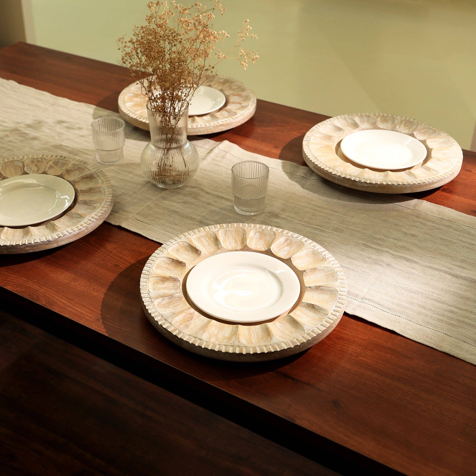 ExpoBazaar - Wholesale Dinner Plate - Wood Charger Plate | Handmade 13" Artisan Wooden Tableware4