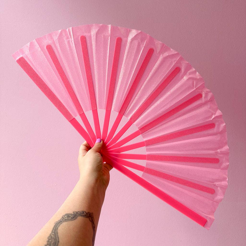 Esoteric London – wholesale Handheld folding fan – Glitter Giant Hand Fan1