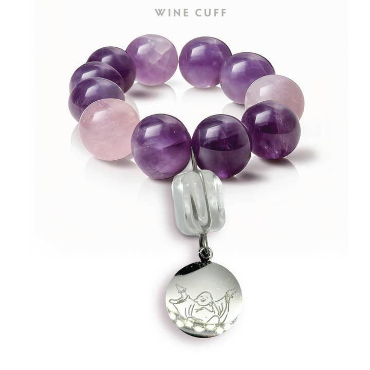 Bracciale per bottiglia di vino in ametista per la vendita all'ingrosso da parte di Vino Vibe