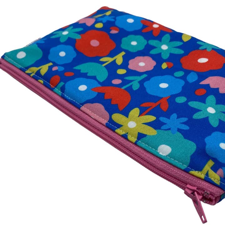 Snack Sized Reusable Zippered Bag Flowers Bright for wholesale by Nina's Flying Needle