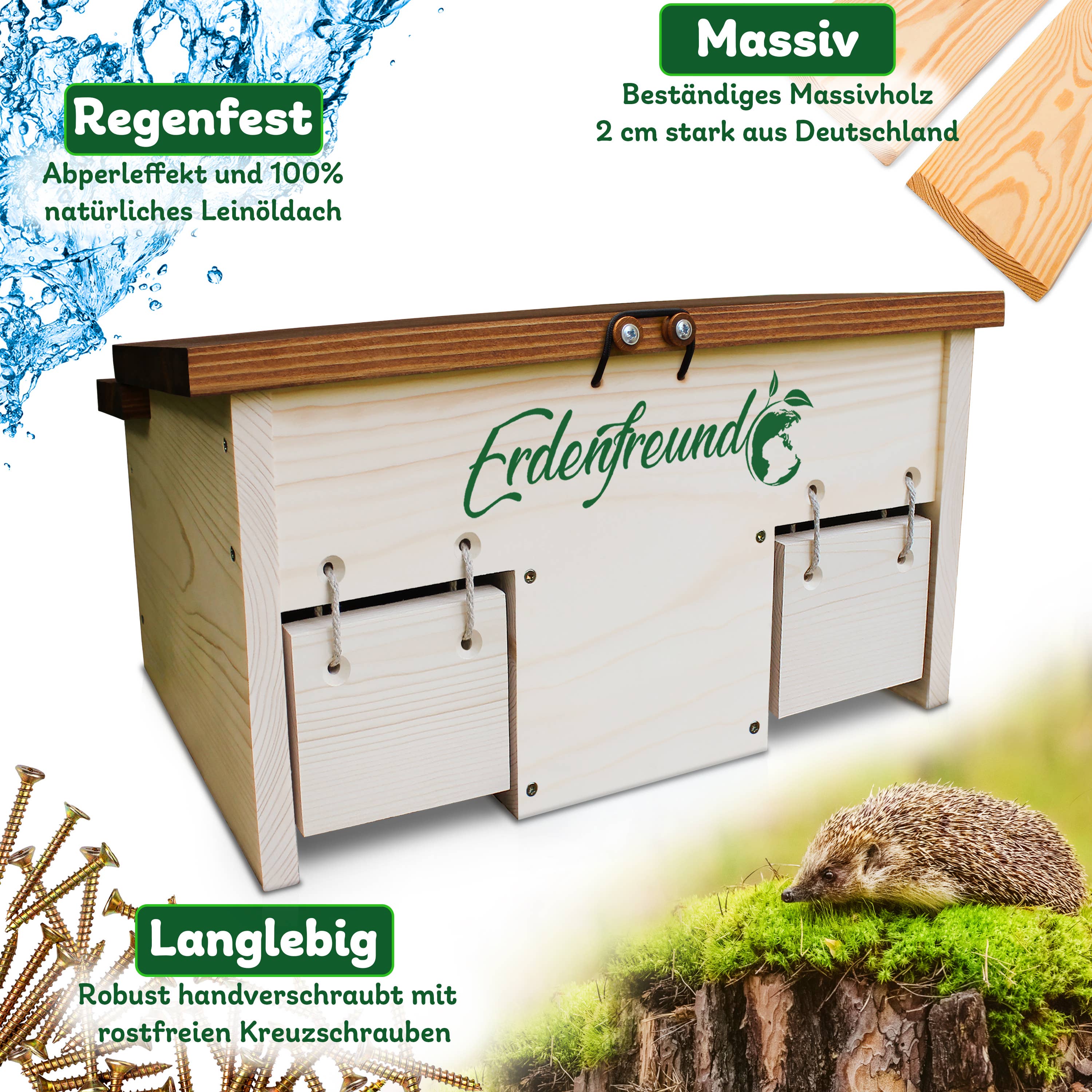 Erdenfreund - Wholesale Pet Bowl - Cat/Dog - ERDENFREUND® Hedgehog Feeding House with Rat Flaps1