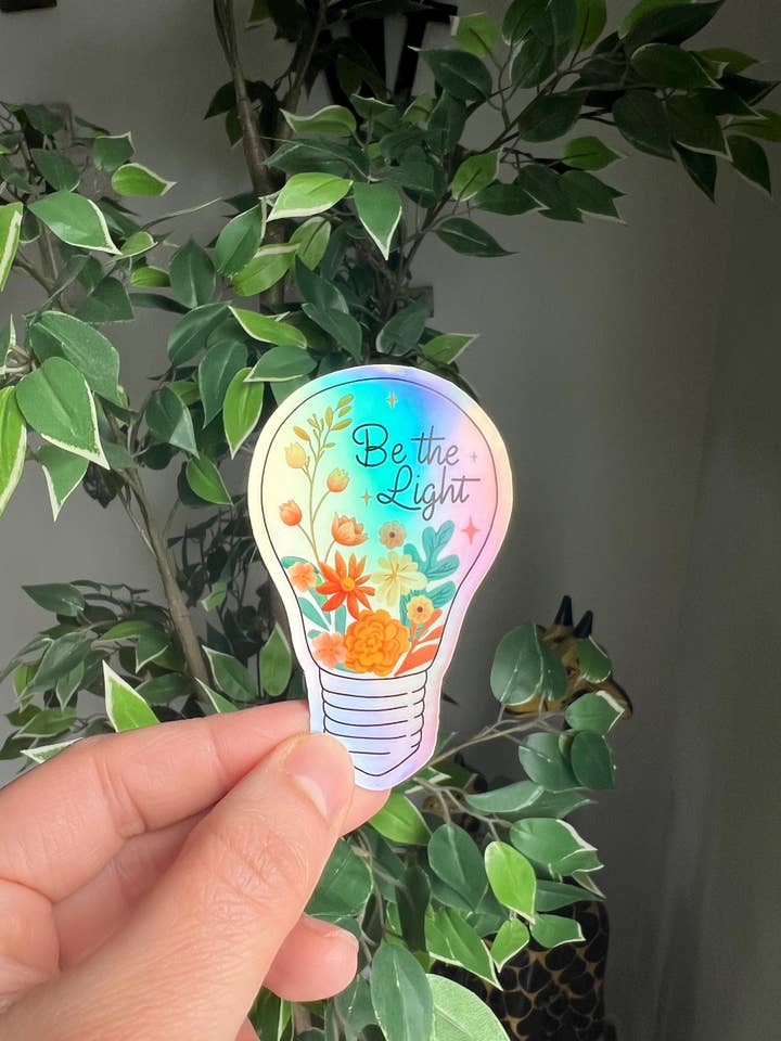 Adesivo Lampadina Floreale: Decalcomania Cristiana Olografica per la vendita all'ingrosso da parte di Thirty Three Prints