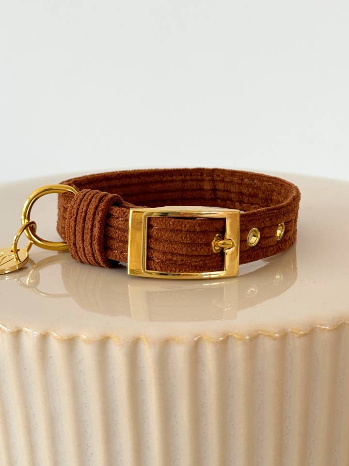 KLASSISK HUNDEHALSBÅND - CHOKOLADE for engroshandel hos Moniandme