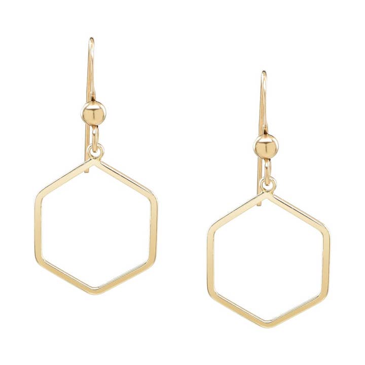 Hexagon Outline oorbellen voor wholesale door Ofina Jewelry