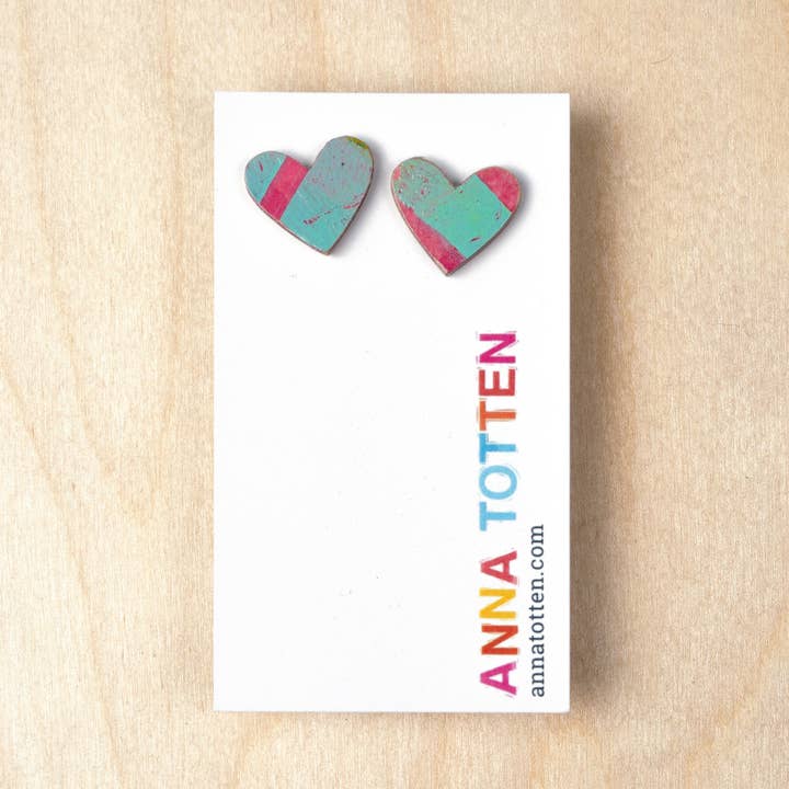 Heart Stud Earrings for wholesale by Anna Totten