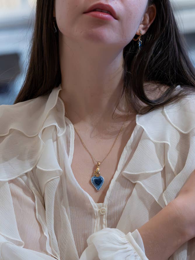 Halsband Pallini Cuore Sacro i Porslin 100% Tillverkad i Italien för wholesale av Tiké Jewels