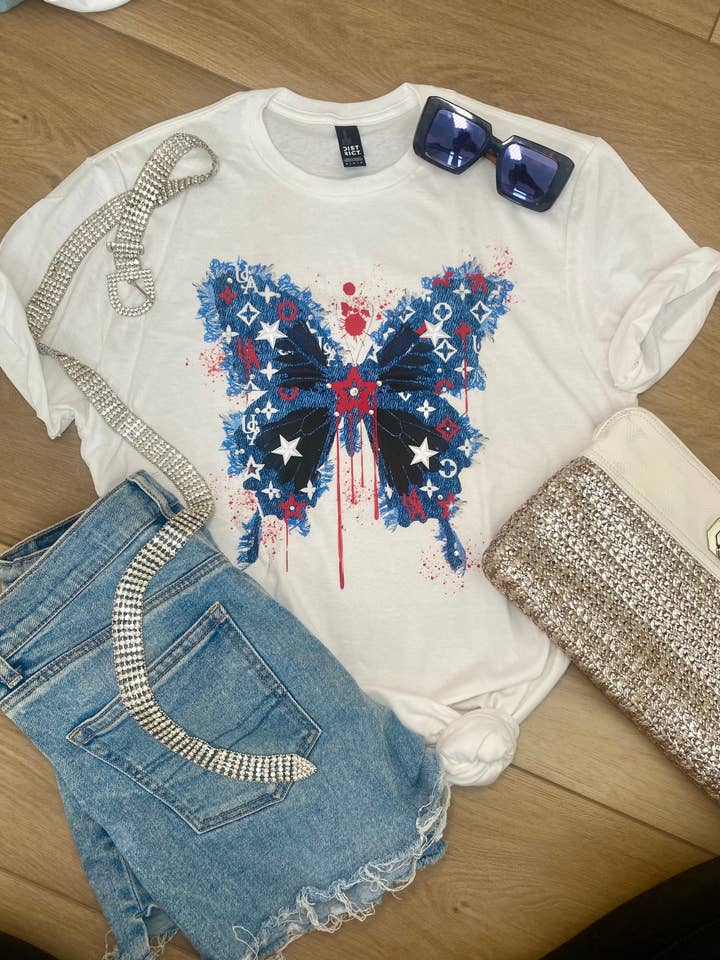 USA Denim Butterfly 4 de julio para venta al por mayor de By Jodi LLC