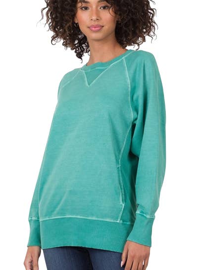 Pull en molleton teint pigmenté avec poches Bleu sarcelle - Paquet de 6 pour la vente par Apparel Candy