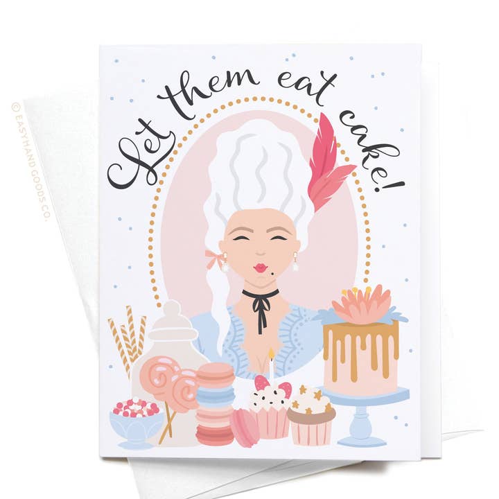 Lass sie Kuchen essen Marie Antoinette Grußkarte für den Großhandel von Easyhand Goods – formerly Onderkast