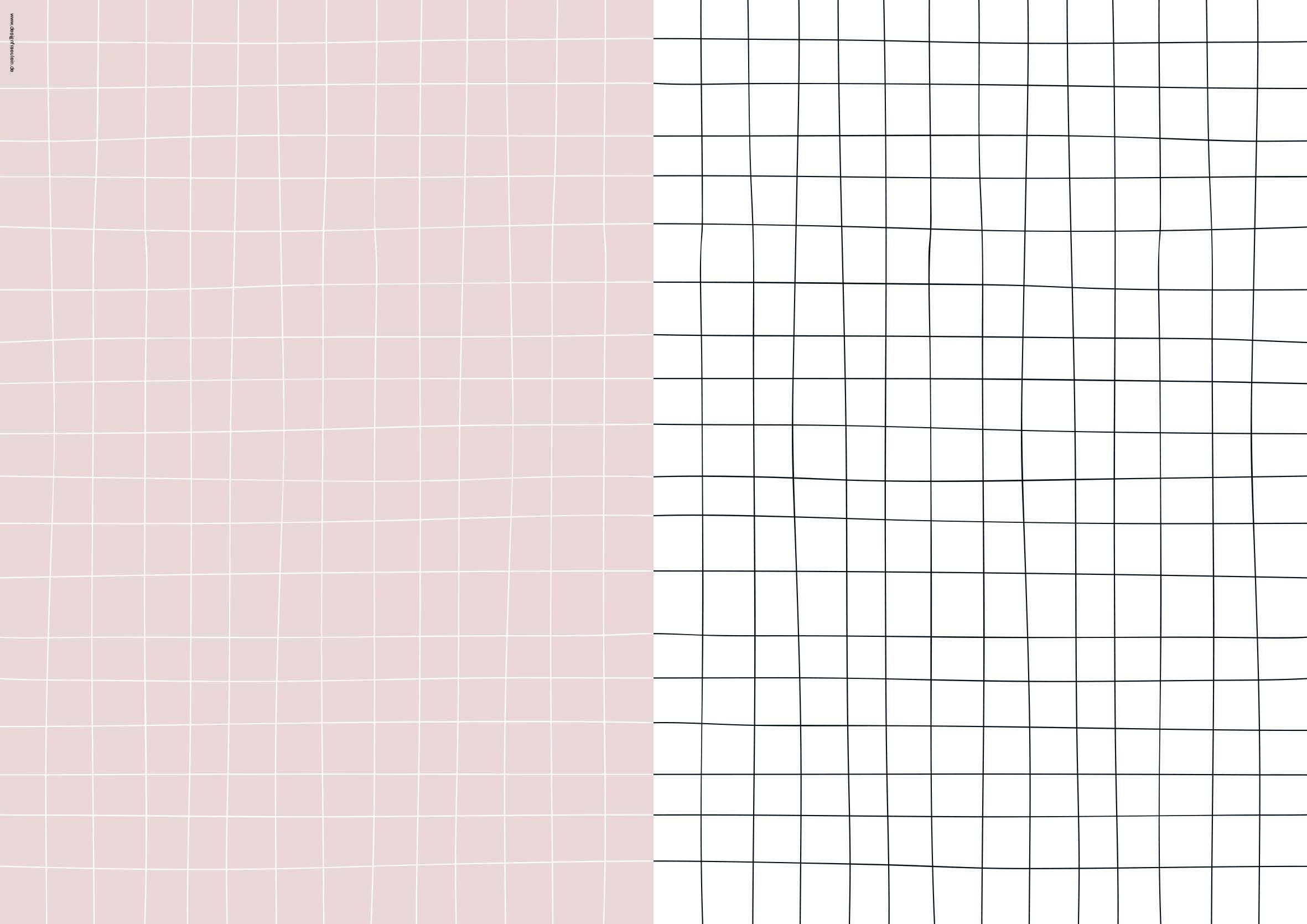 Designfräulein - Vente Feuille de papier cadeau - Papier cadeau // Carreaux rose poudré1