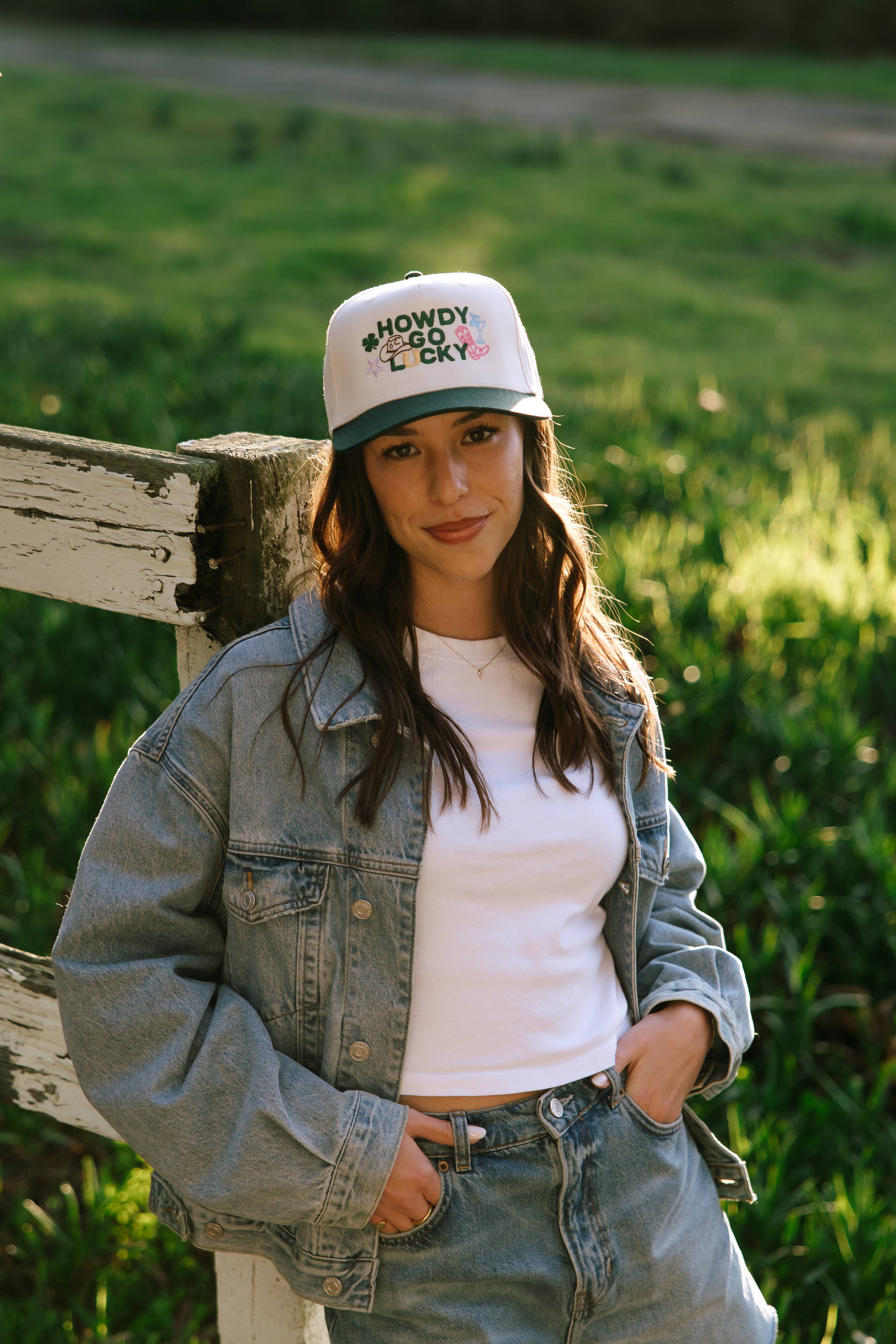 Ruby Moon - Wholesale Trucker Hat - Unisex - Howdy Go Lucky Embroidered Hat - St. Patricks Day Hat1