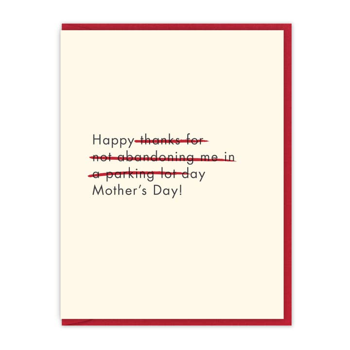 Gracias por no abandonarme | Tarjeta del Día de la Madre para venta al por mayor de Spacepig Press