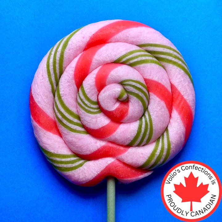 Volio’s Confections - Wholesale Lollipop - Watermelon Handmade Whirl Pop - Case of 10