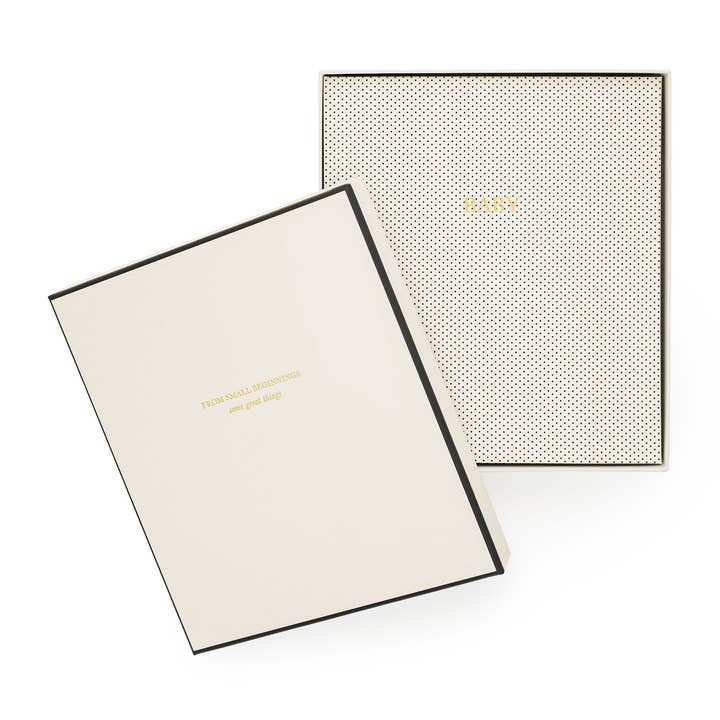 Sugar Paper - Vente Livre de souvenirs – enfant et bébé - Livre pour bébé, Petit pois noir et crème2