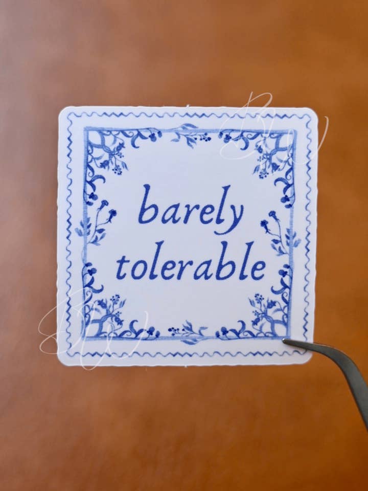 Pride and Prejudice Jane Austen Sticker - Barely Tolerable for wholesale by Backing Wanderlust