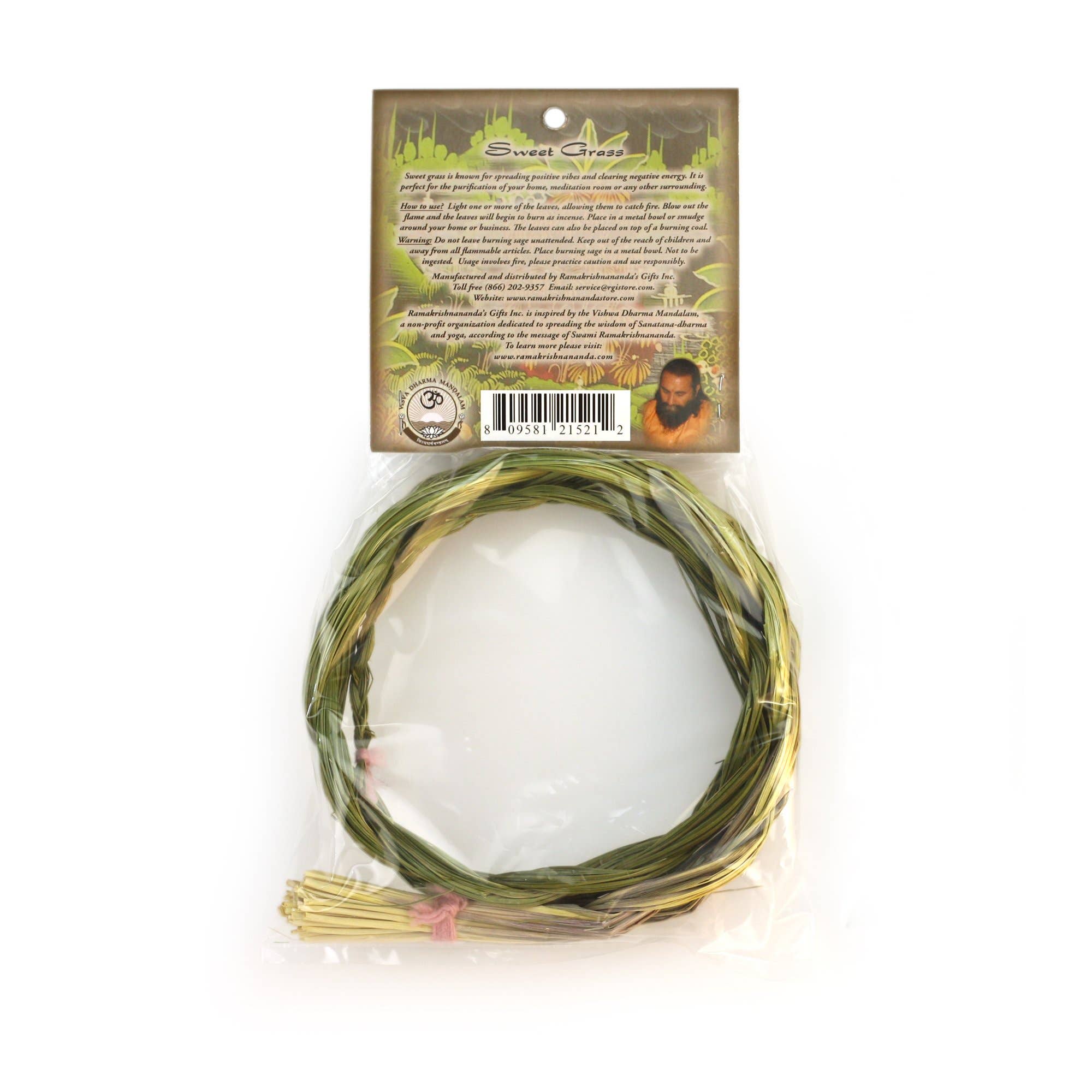 Prabhuji's Gifts - Vente Bâton de sauge - Smudging Herbs - Tresse Sweet Grass1