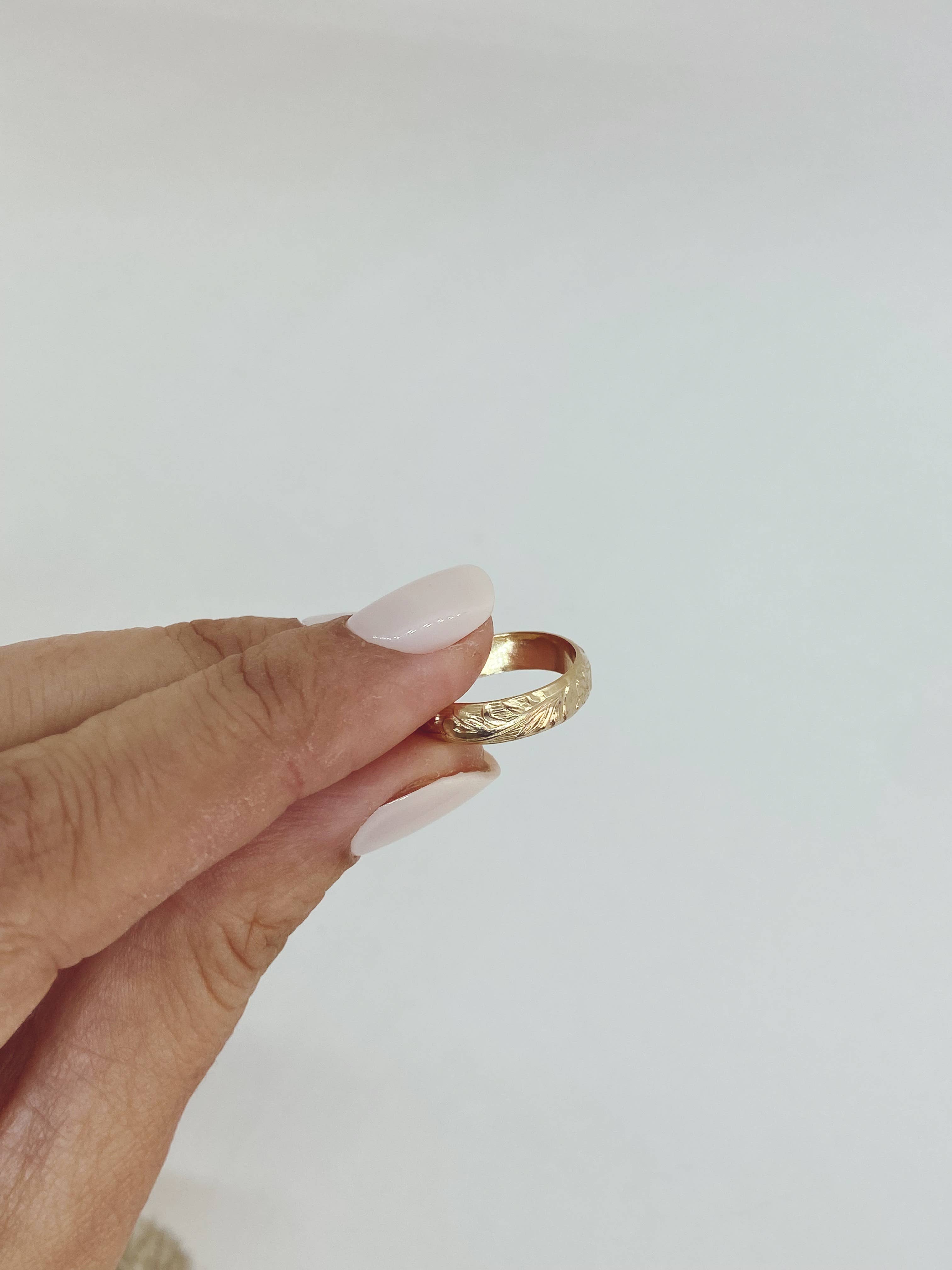 AVA Handmade Jewelry – Anel de banda por atacado – Banda grossa floral vintage; banda grossa floral, banda floral10