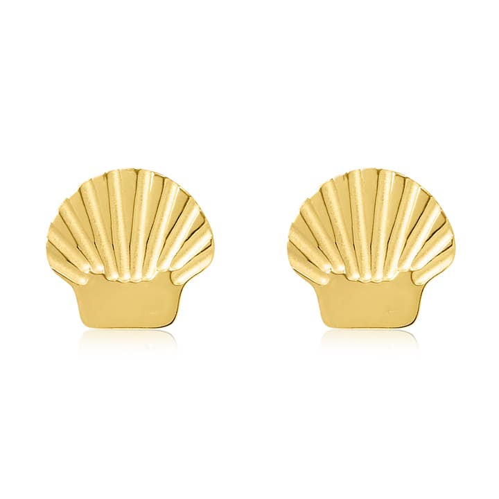 Gold Shell Studs for wholesale by Coral & Mint