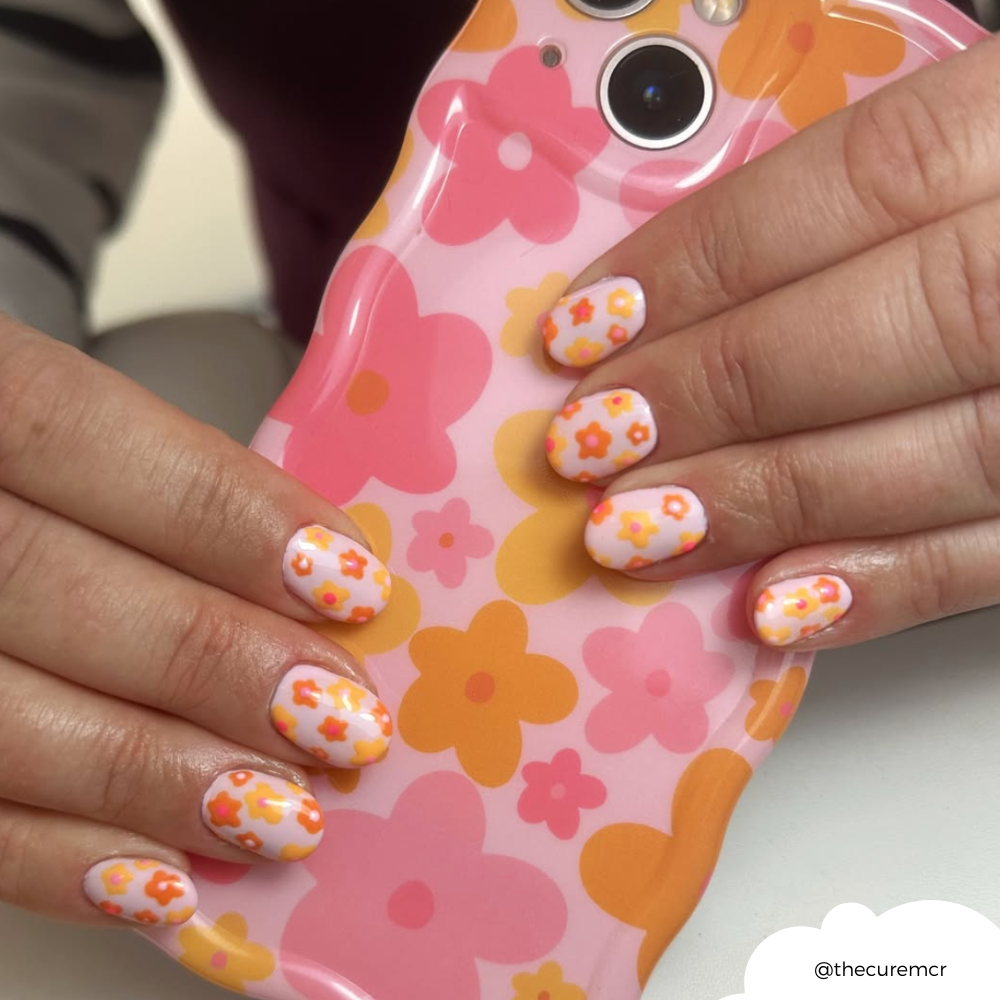 Coconut Lane - Wholesale Phone Case - Women's - Wavy Phone Case - Pink & Orange Bloom13